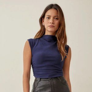 Reformation Blue Lindy Knit Top Sz Small